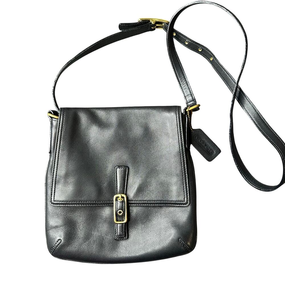 Authentic COACH Legacy Slim Black Leather Flap Crossbody 9592 Conditioned!